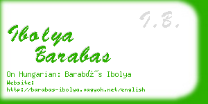 ibolya barabas business card